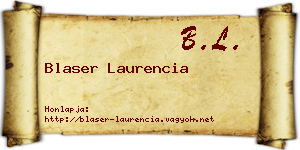 Blaser Laurencia névjegykártya